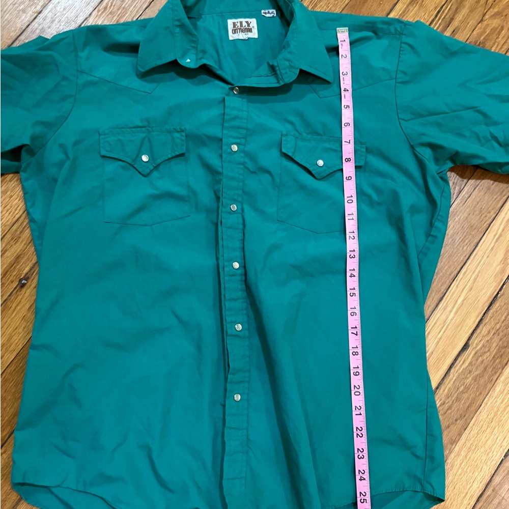 Eli cattleman western pearl snap in teal